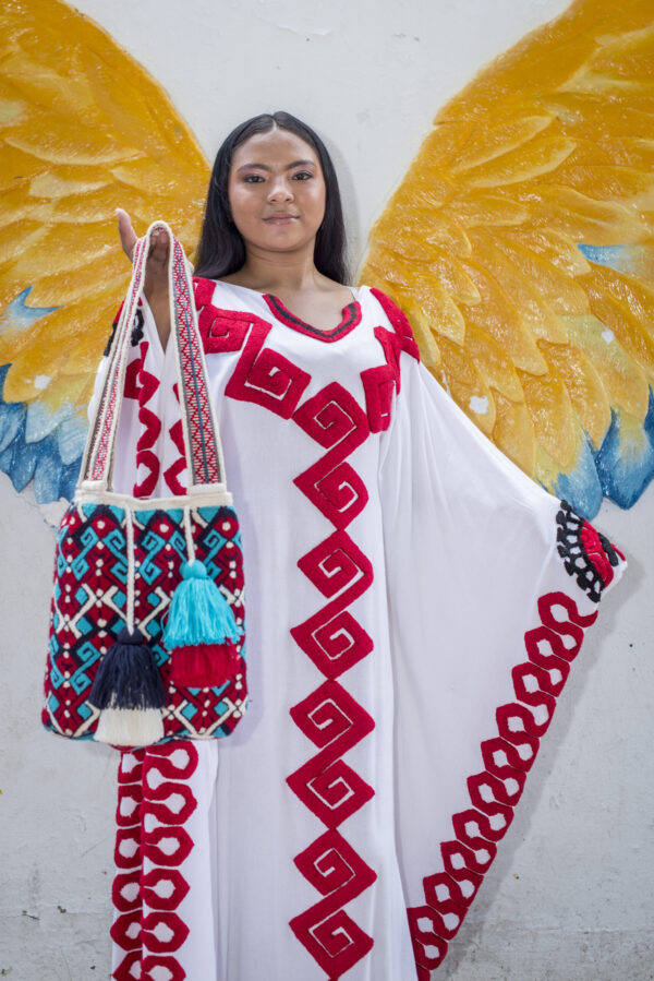 Mochila Blanco, azul, azul turqui y rojo