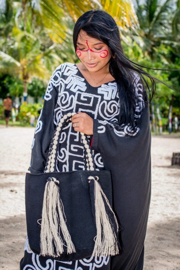 Mochila Negro con beige